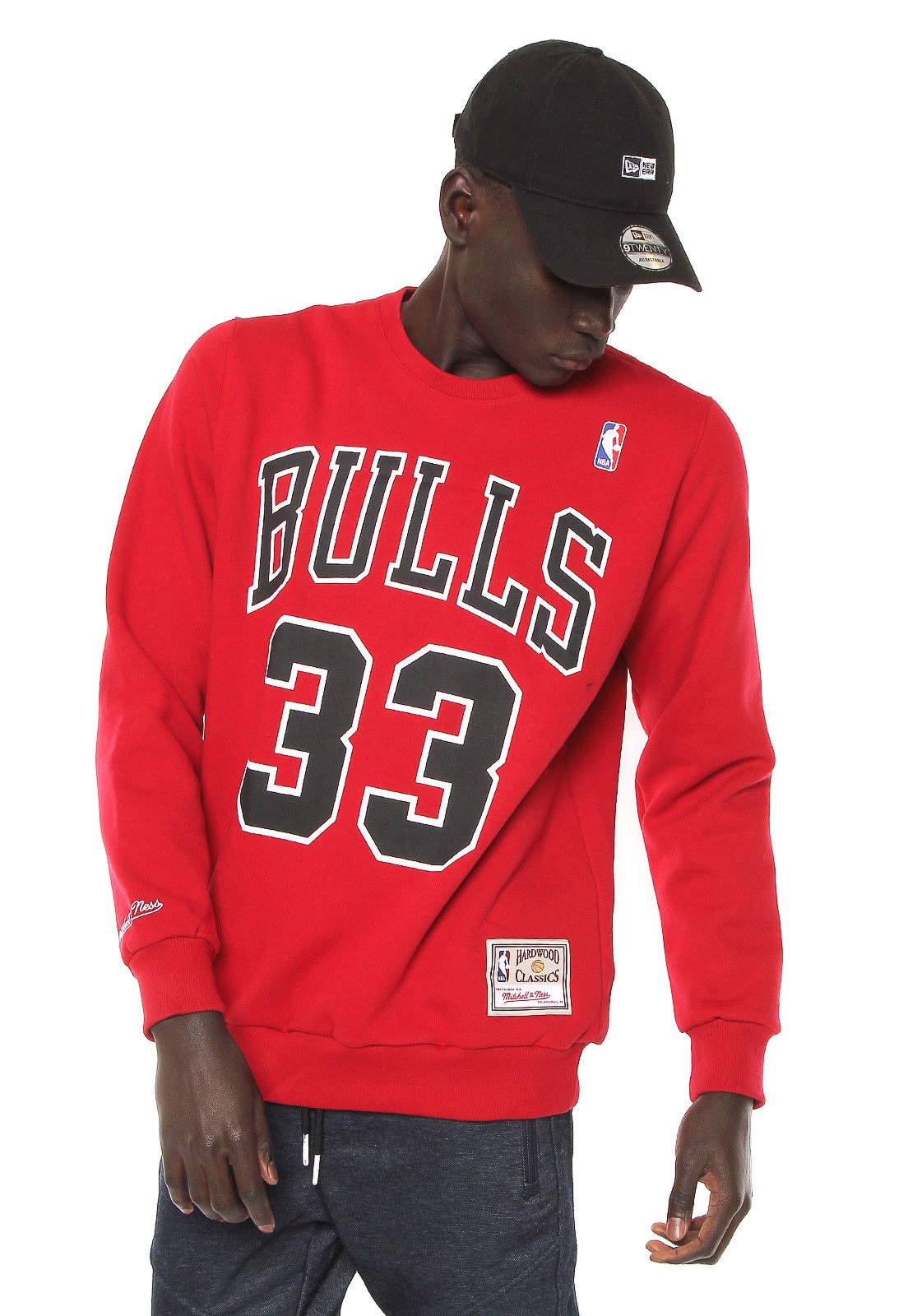 mitchell & ness chicago bulls moletom com capuz